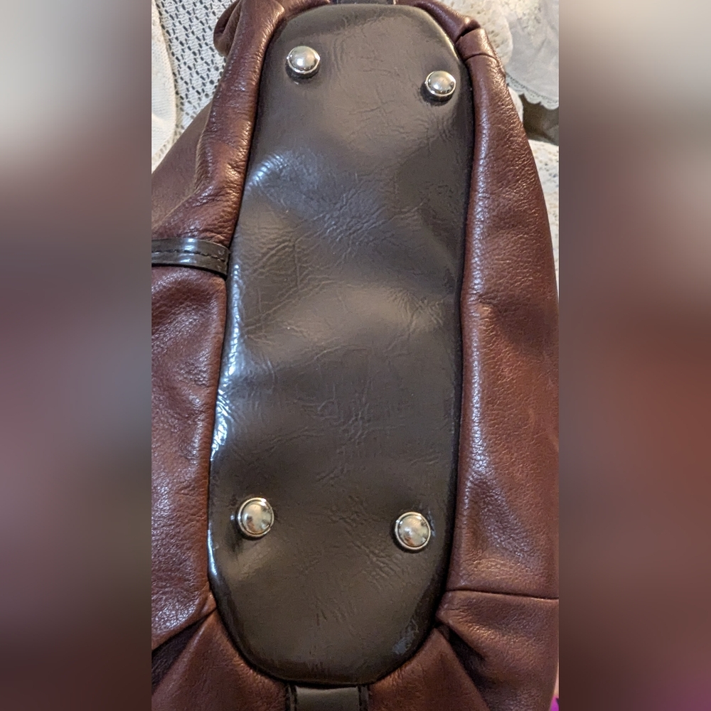 B. MAKOWSKI Deep Burgundy Leather Satchel